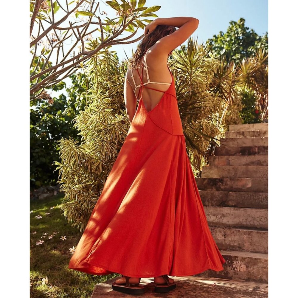 Free People Eros Maxi Dress Color Heated MEDIUM